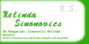 melinda simonovics business card